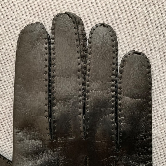 Coach Black Soft Leather Silk Lining Men’s Gloves Size L Made in Italy NEW - Picture 2 of 10
